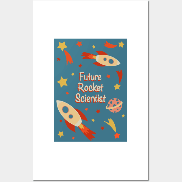 Future Rocket Scientist fun retro print Wall Art by NattyDesigns